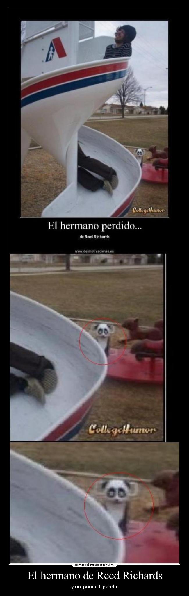 El hermano de Reed Richards - y un  panda flipando.