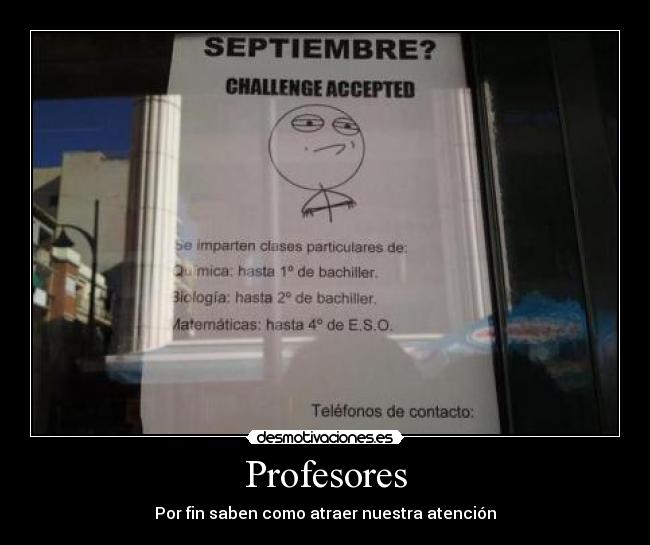 carteles challenge acepted profesores atecion desmotivaciones