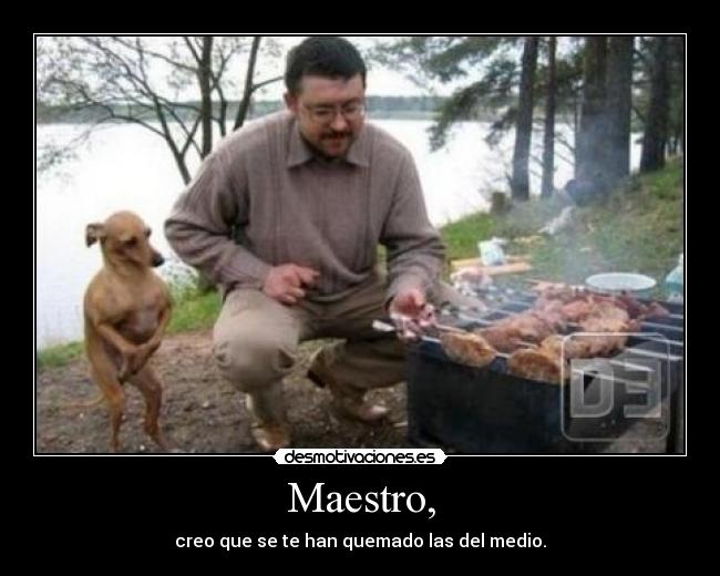 Maestro, - creo que se te han quemado las del medio.