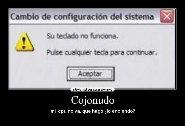 Cojonudo - mi cpu no va, que hago ¿lo enciendo?