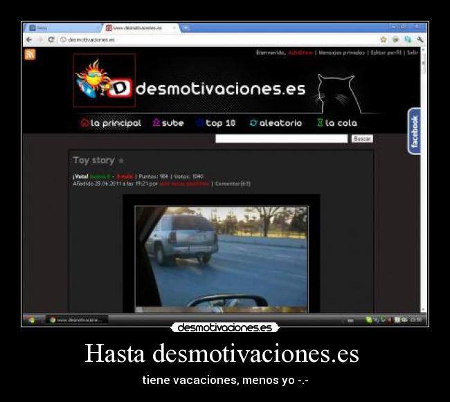Hasta desmotivaciones.es - tiene vacaciones, menos yo -.-