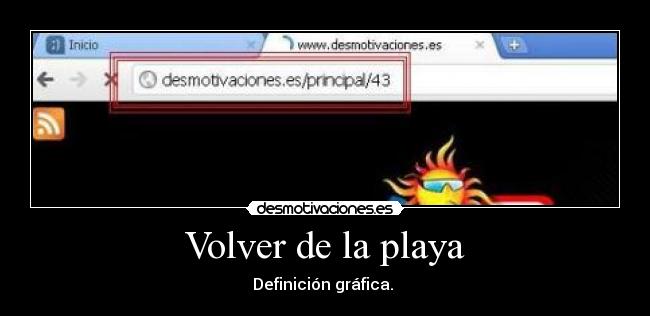 Volver de la playa - Definición gráfica.