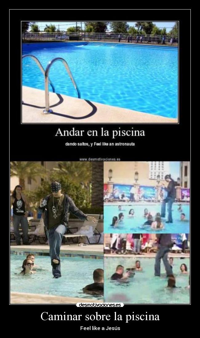 Caminar sobre la piscina -