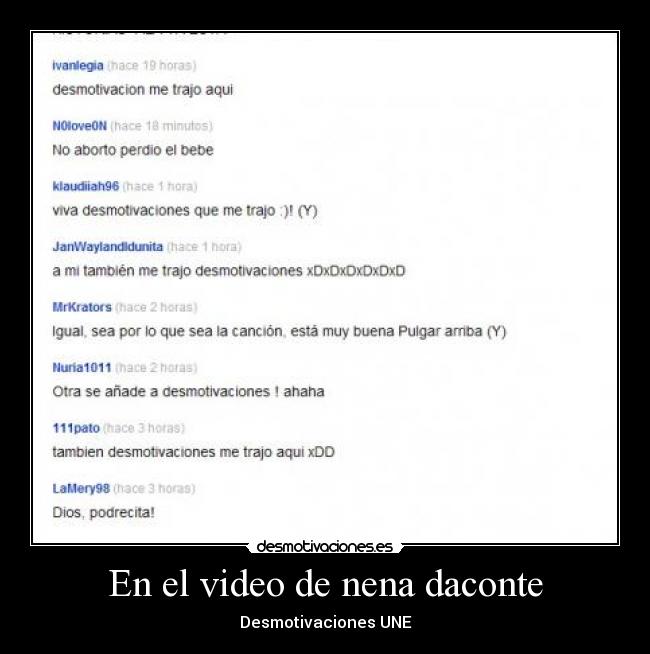 En el video de nena daconte - Desmotivaciones UNE♥