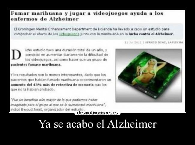 Ya se acabo el Alzheimer -