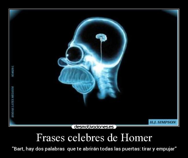 Frases celebres de Homer - Bart, hay dos palabras  que te abrirán todas las puertas: tirar y empujar