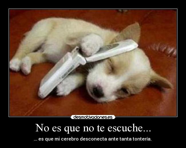 No es que no te escuche... -