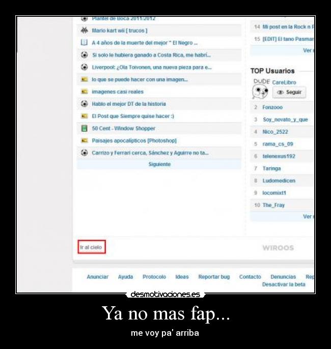 Ya no mas fap... - me voy pa arriba