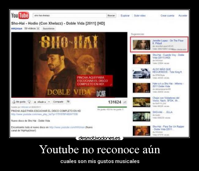 Youtube no reconoce aún -