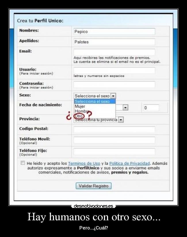 Hay humanos con otro sexo... -