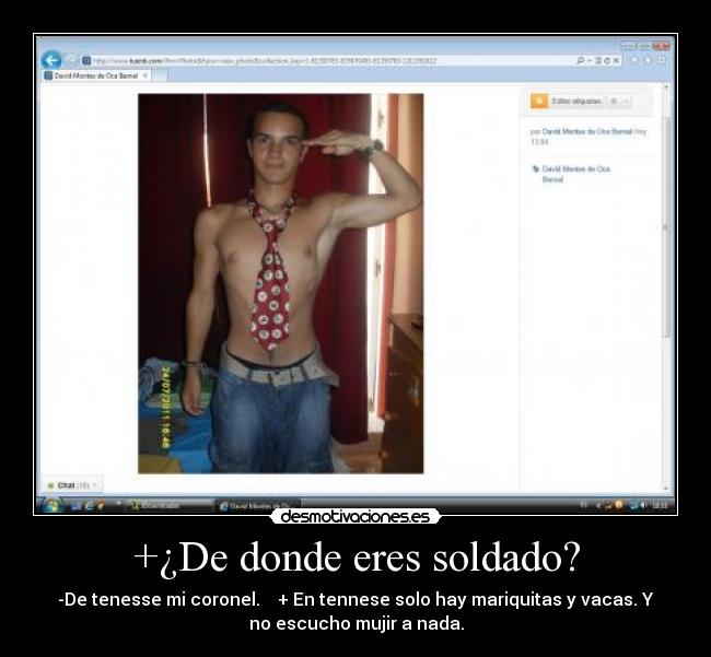 +¿De donde eres soldado? - 