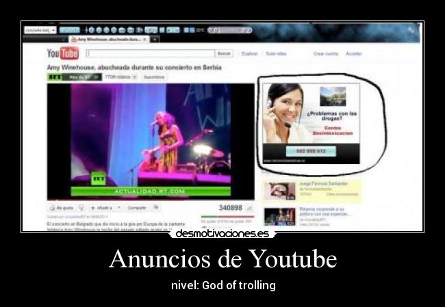 Anuncios de Youtube - nivel: God of trolling