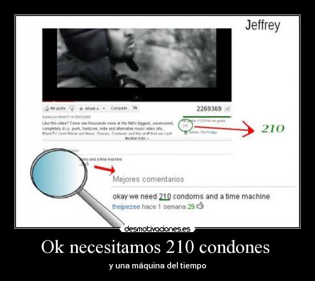 Ok necesitamos 210 condones - y una máquina del tiempo