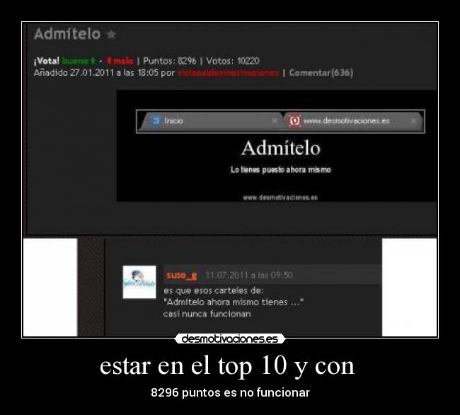 estar en el top 10 y con  - 