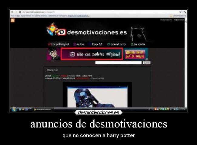 anuncios de desmotivaciones - que no conocen a harry potter