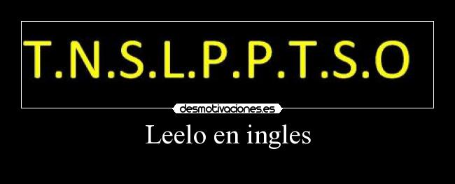 Leelo en ingles -