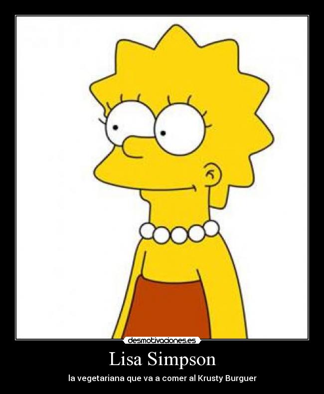 Lisa Simpson - la vegetariana que va a comer al Krusty Burguer