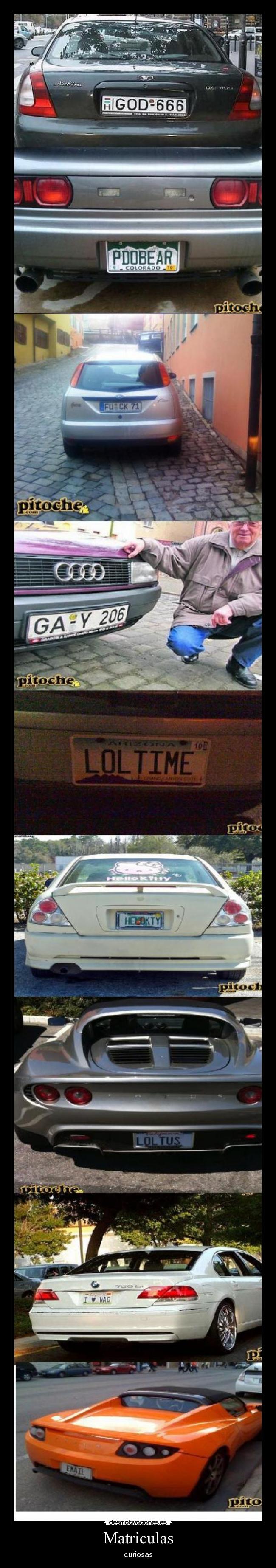 Matriculas - curiosas