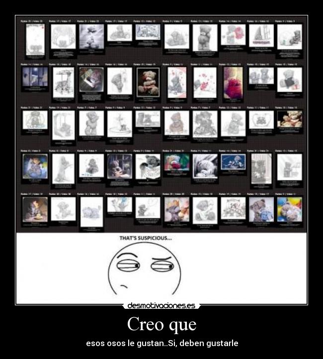 Creo que - esos osos le gustan..Si, deben gustarle