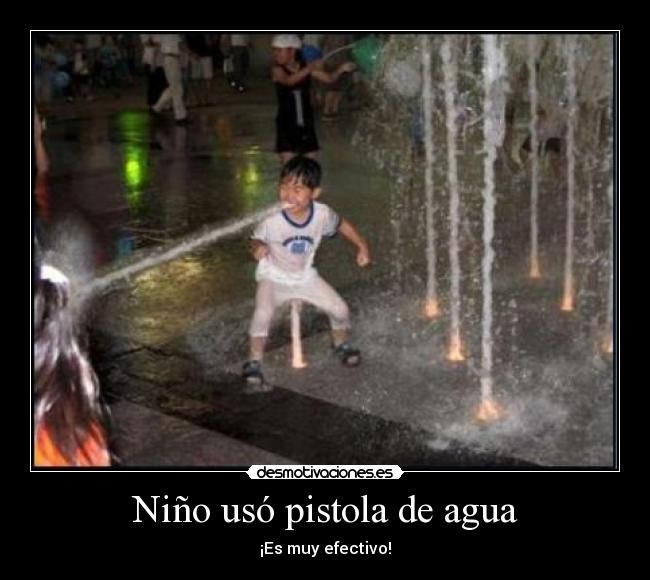 Niño usó pistola de agua - ¡Es muy efectivo!