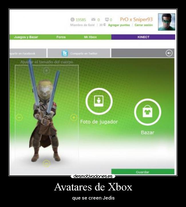 Avatares de Xbox - que se creen Jedis