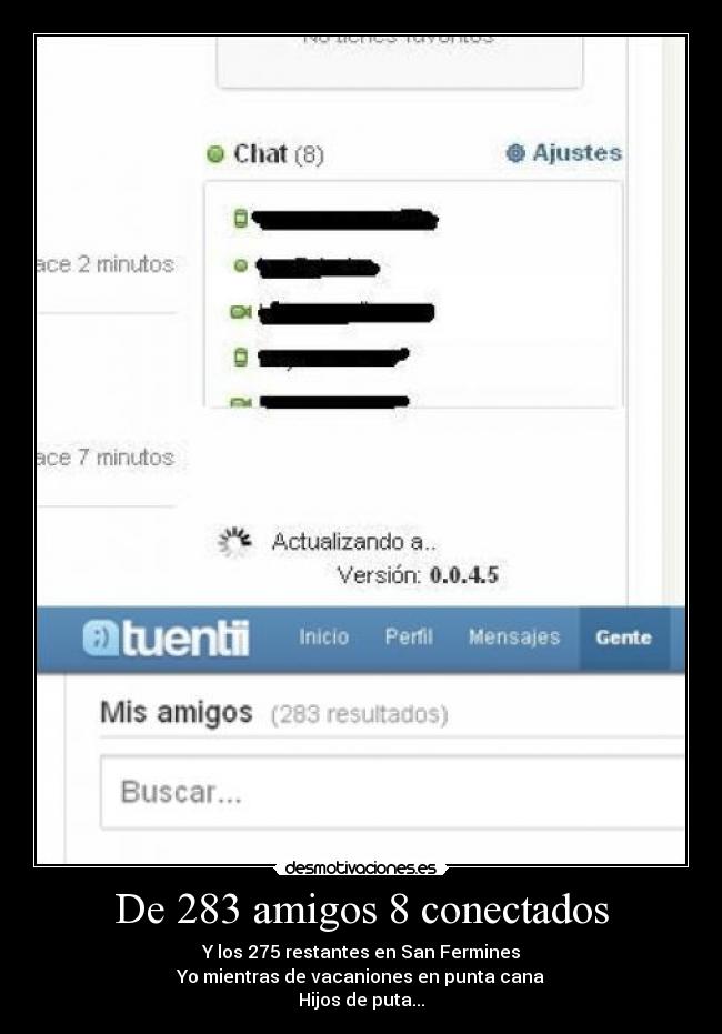De 283 amigos 8 conectados - 
