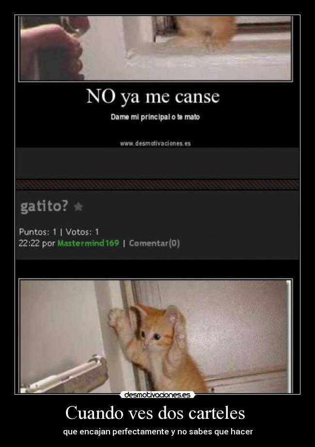 Cuando ves dos carteles -