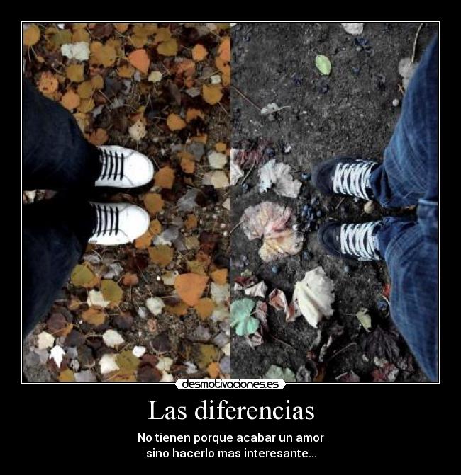 Las diferencias - No tienen porque acabar un amor
sino hacerlo mas interesante...