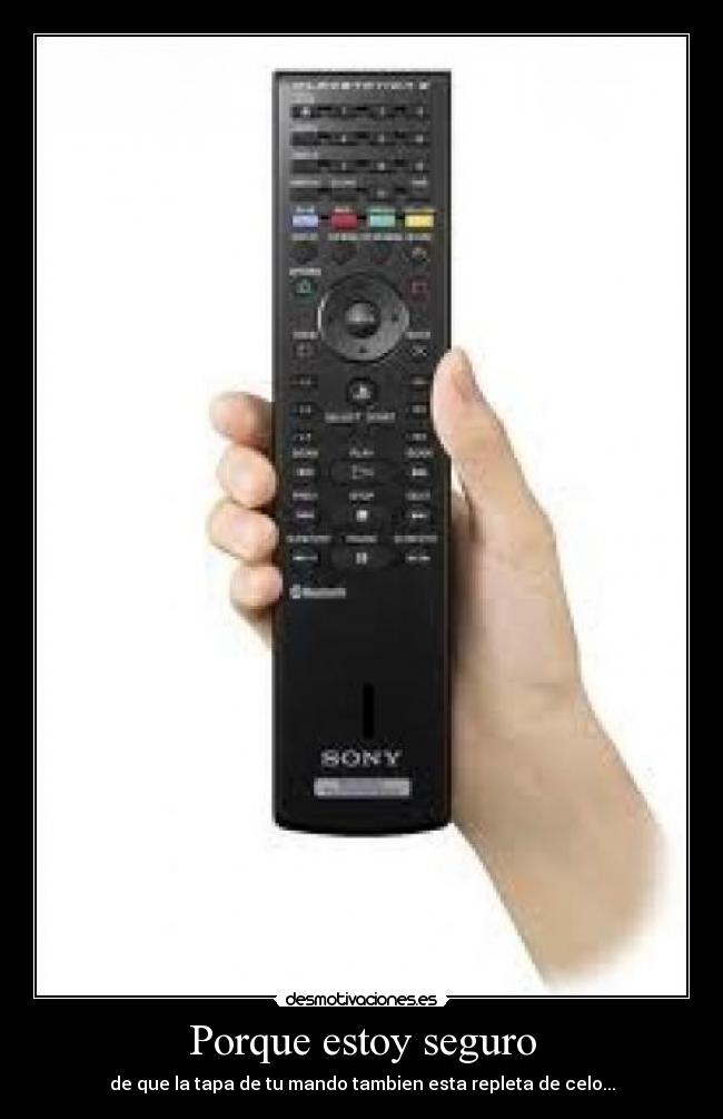 Porque estoy seguro - de que la tapa de tu mando tambien esta repleta de celo...