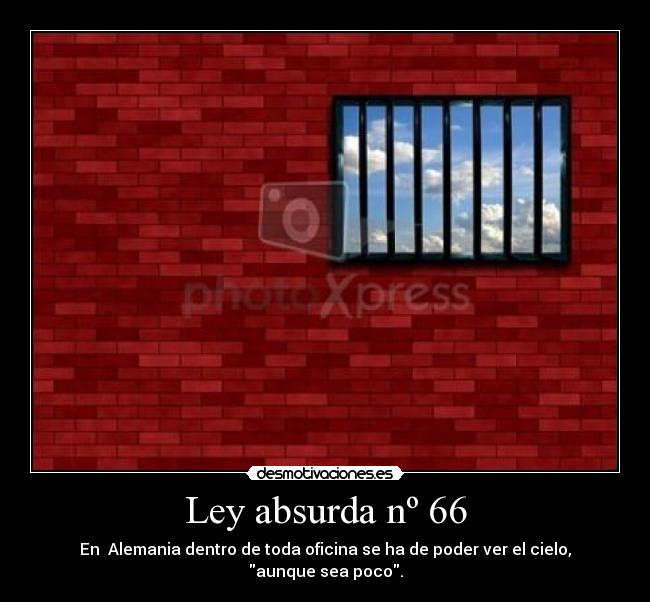 Ley absurda nº 66 - En  Alemania dentro de toda oficina se ha de poder ver el cielo, aunque sea poco.