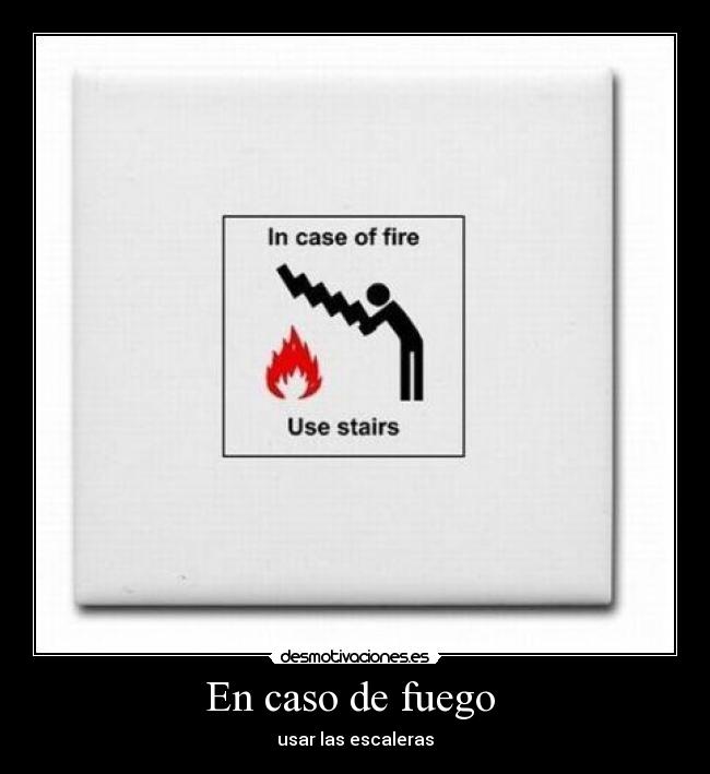 En caso de fuego -