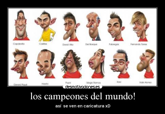 los campeones del mundo! - así se ven en caricatura xD
