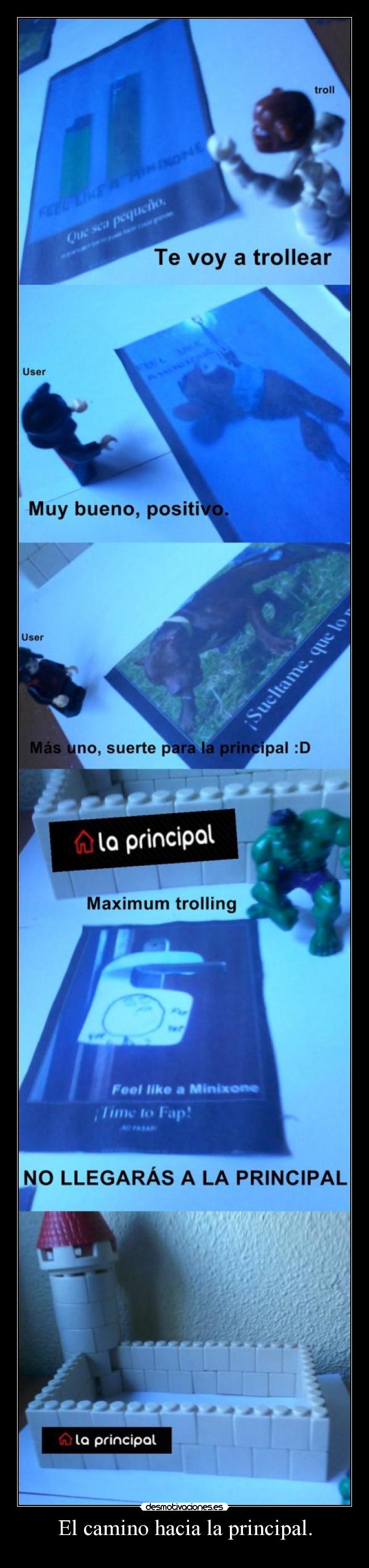 El camino hacia la principal. -