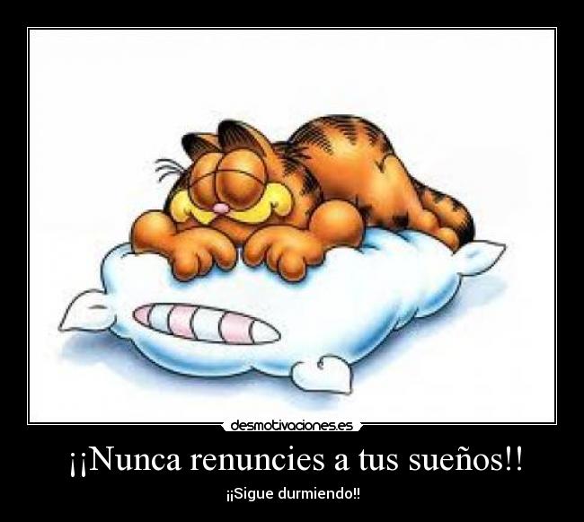 ¡¡Nunca renuncies a tus sueños!! - ¡¡Sigue durmiendo!!