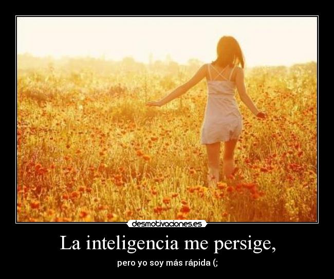La inteligencia me persige, -