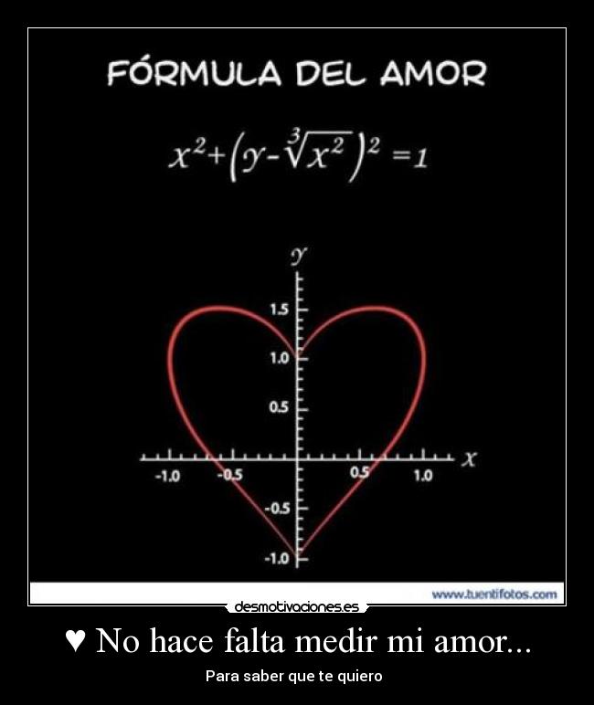 ♥ No hace falta medir mi amor... - Para saber que te quiero ♥