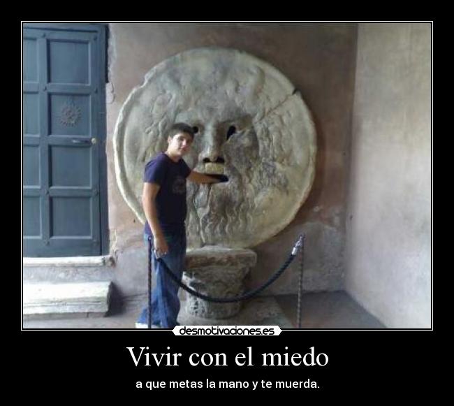 Vivir con el miedo - a que metas la mano y te muerda.