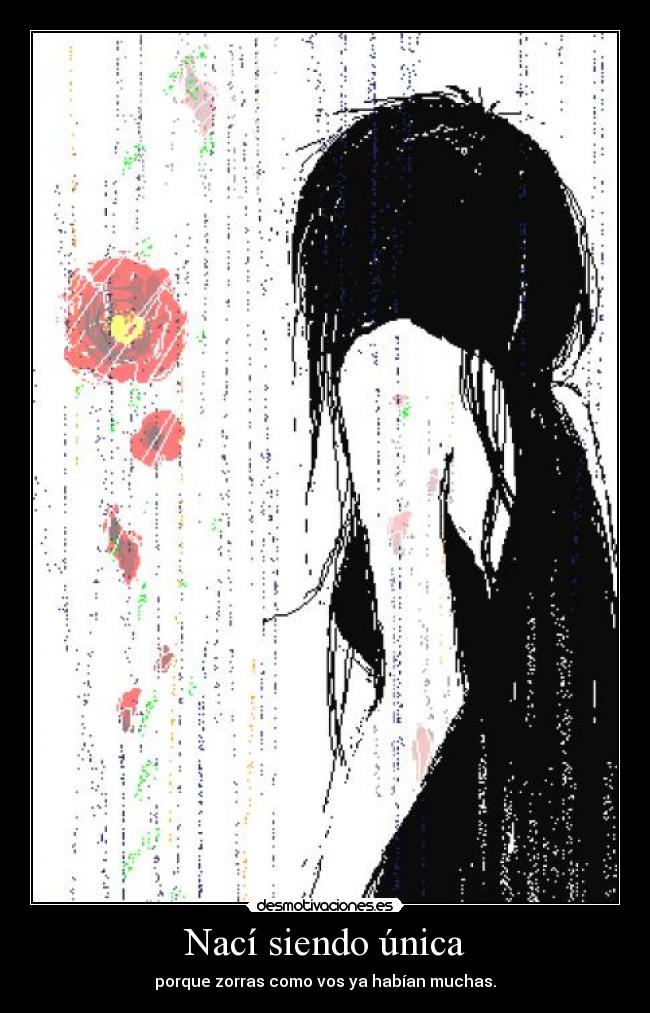 Nací siendo única - porque zorras como vos ya habían muchas.