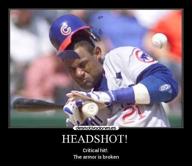 HEADSHOT!  - Critical hit!. 
The armor is broken