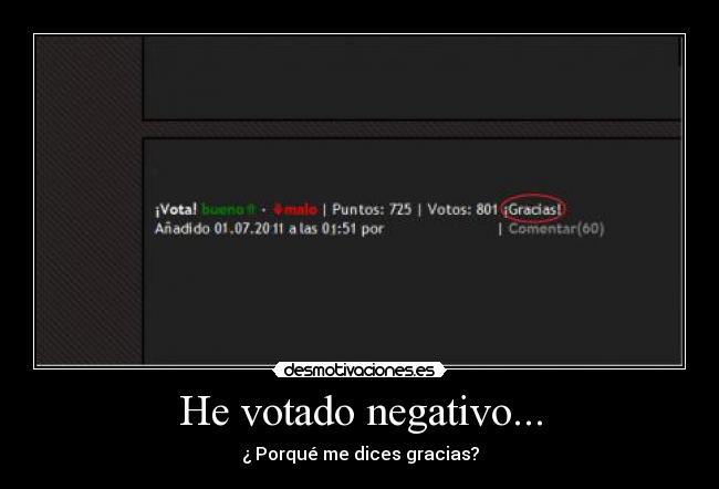 He votado negativo... -