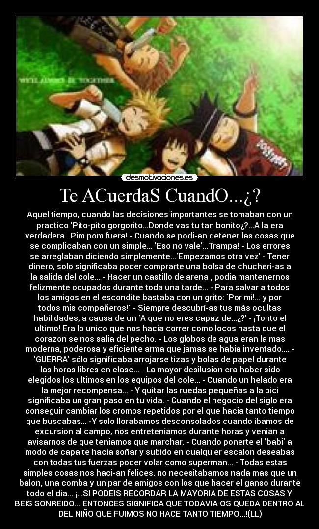 Te ACuerdaS CuandO...¿? -