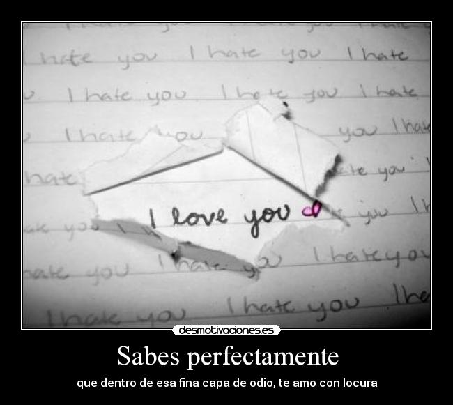 Sabes perfectamente -