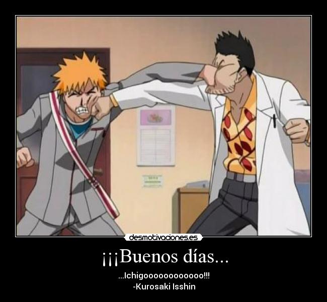 ¡¡¡Buenos días... - ...Ichigoooooooooooo!!!
-Kurosaki Isshin