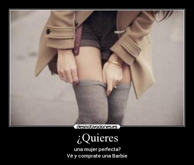 ¿Quieres - una mujer perfecta?
Vé y comprate una Barbie