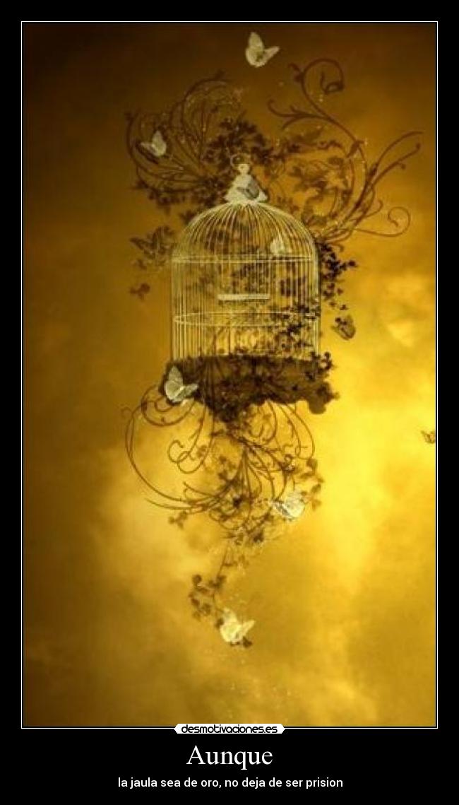 Aunque - la jaula sea de oro, no deja de ser prision
