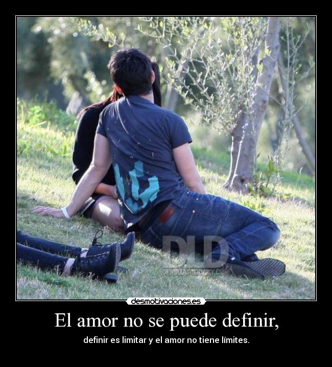 El amor no se puede definir, - definir es limitar y el amor no tiene límites.
