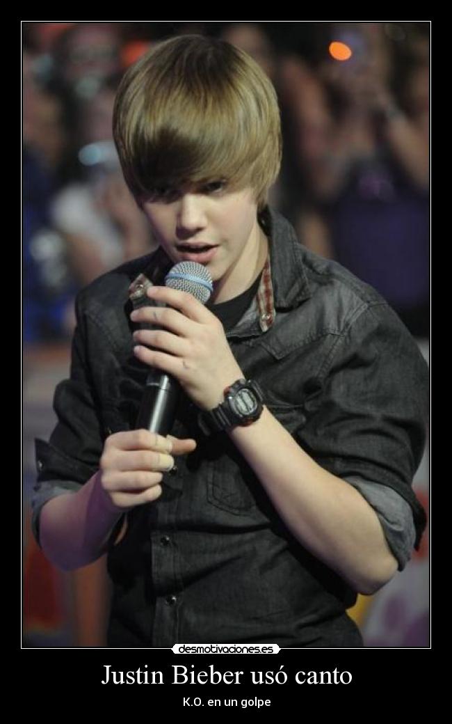 Justin Bieber usó canto - K.O. en un golpe