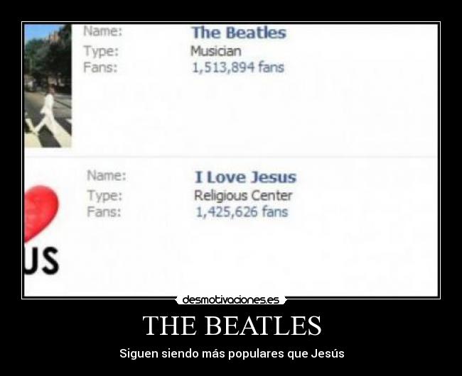 THE BEATLES - Siguen siendo más populares que Jesús