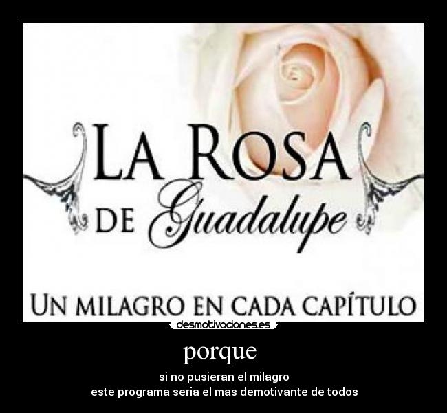 porque - si no pusieran el milagro
este programa seria el mas demotivante de todos