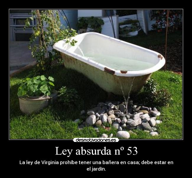 Ley absurda nº 53 - La ley de Virginia prohíbe tener una bañera en casa; debe estar en el jardín.